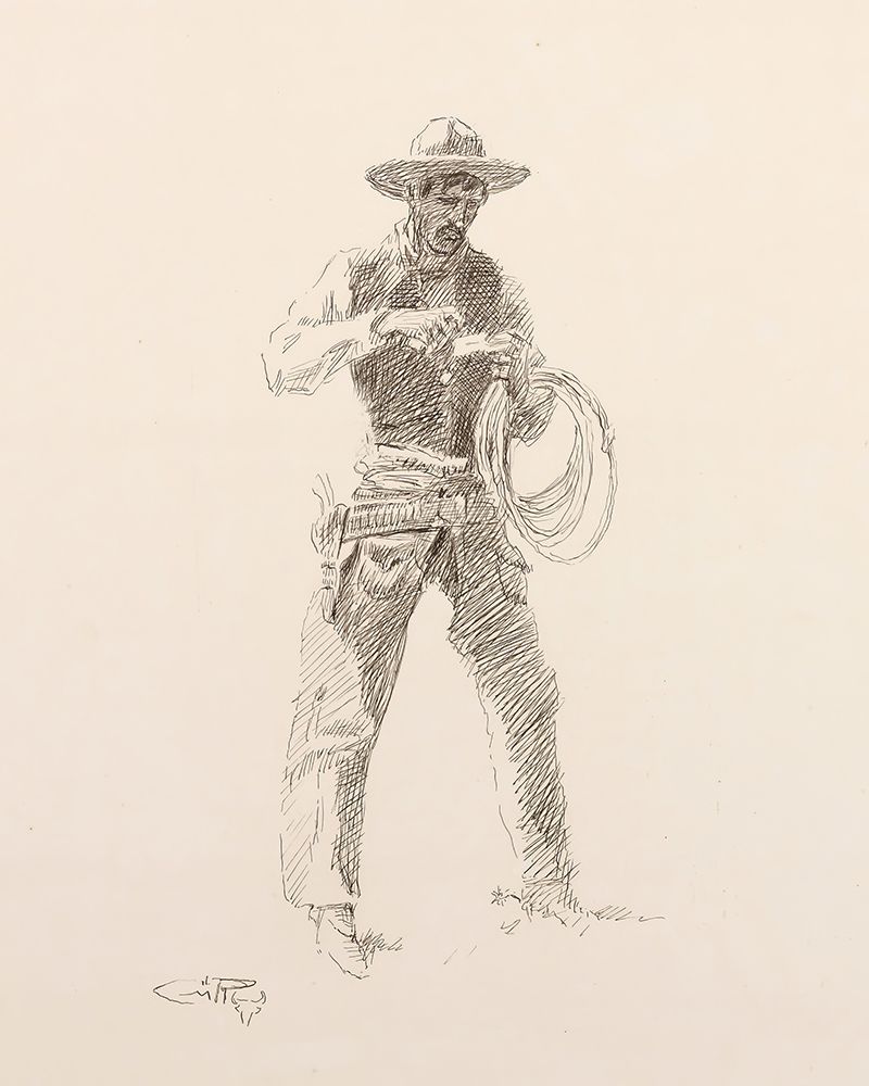 Making a Cigarette, The Virginian 1911 art print by Charles Marion Russell for $57.95 CAD