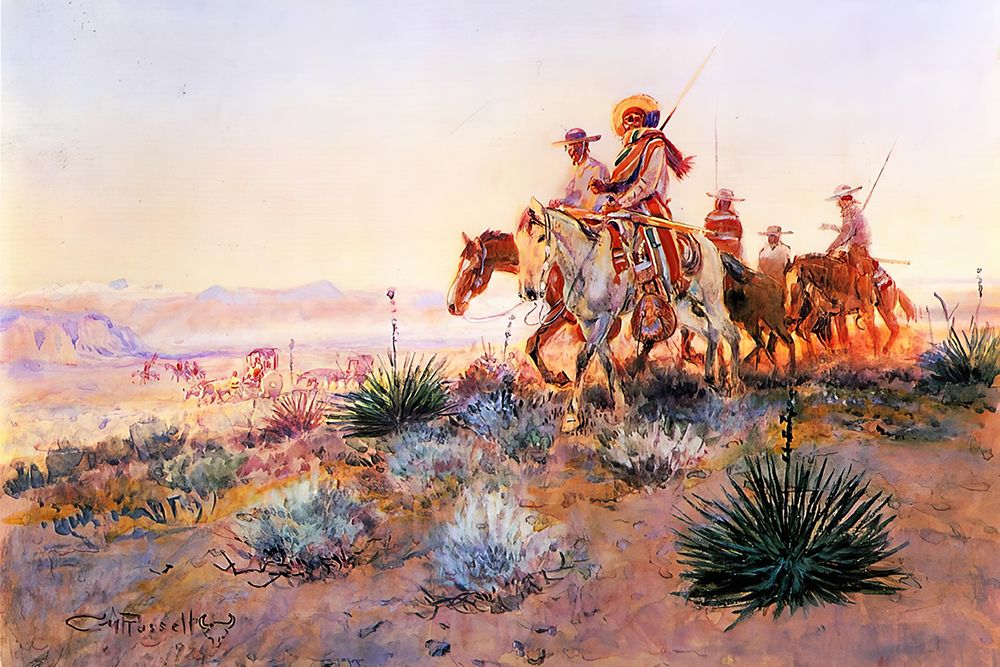 Mexican Buffalo Hunters 1924 art print by Charles Marion Russell for $57.95 CAD