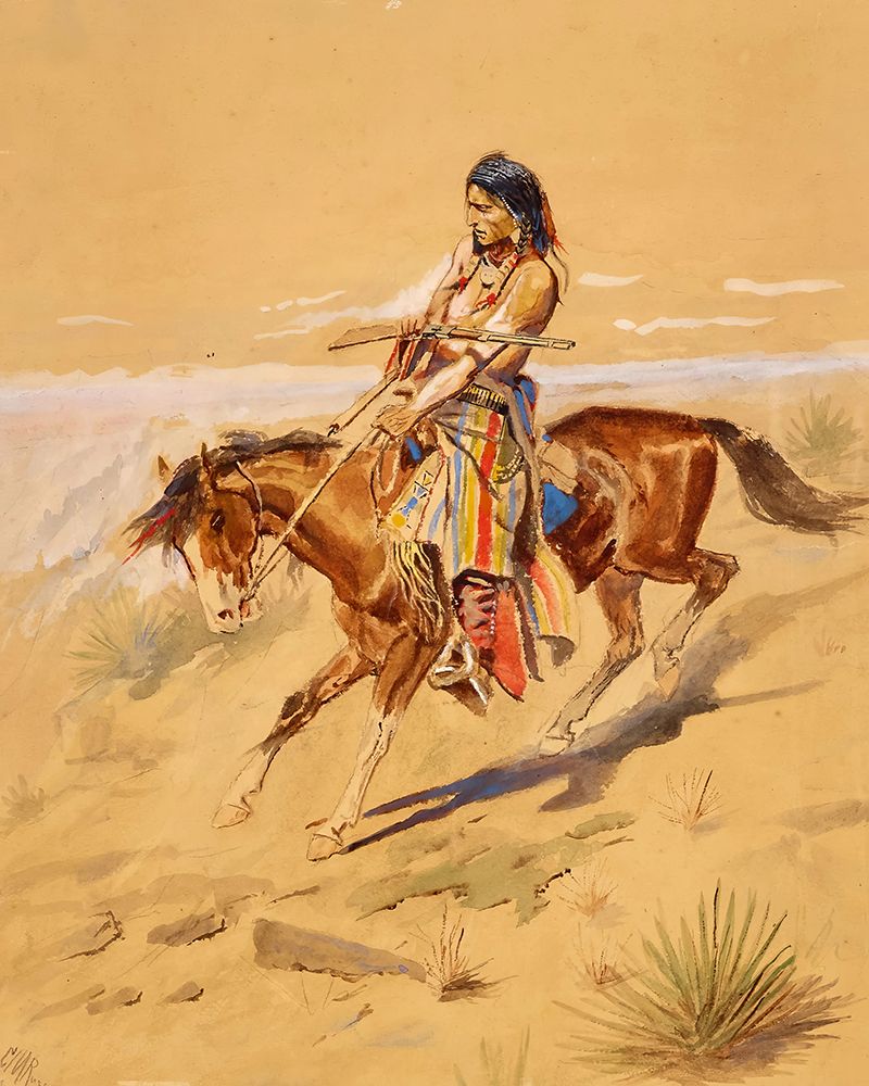 Native American Figure on a Horse art print by Charles Marion Russell for $57.95 CAD