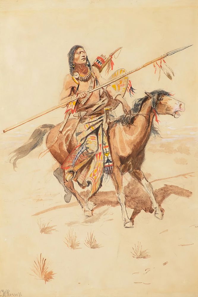 On the Warpath or Brave 1892 art print by Charles Marion Russell for $57.95 CAD