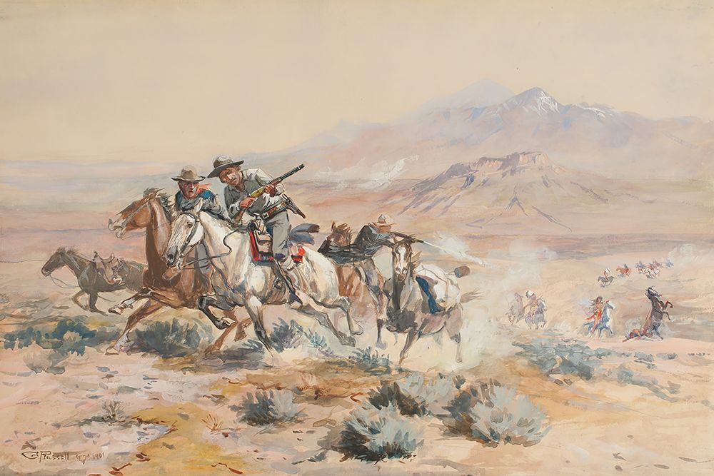 On the Attack art print by Charles Marion Russell for $57.95 CAD