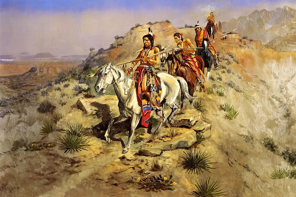 On the Warpath 1895 art print by Charles Marion Russell for $57.95 CAD