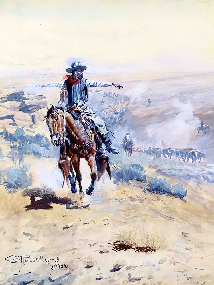 Pointing Out The Trail 1905 art print by Charles Marion Russell for $57.95 CAD