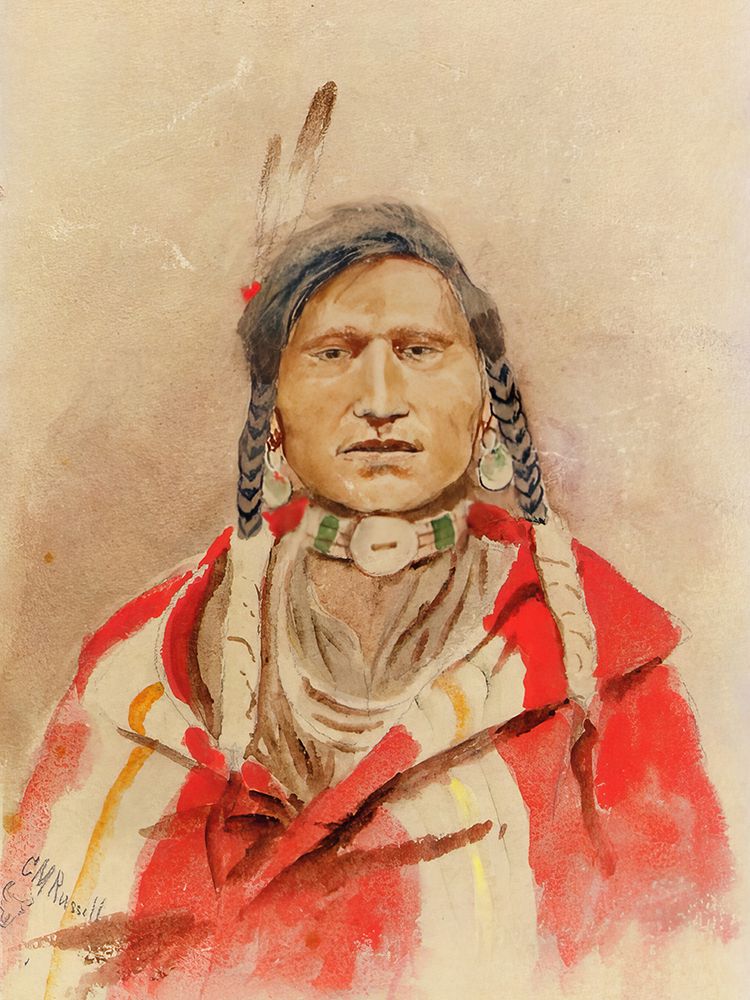Portrait of an Indian art print by Charles Marion Russell for $57.95 CAD
