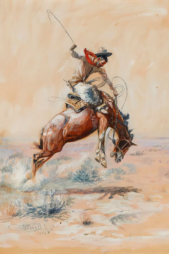 Powder River, Let er Buck art print by Charles Marion Russell for $57.95 CAD