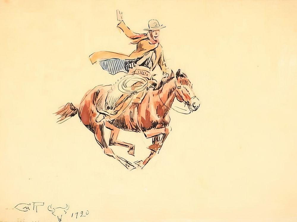 Range Rider 1920 art print by Charles Marion Russell for $57.95 CAD