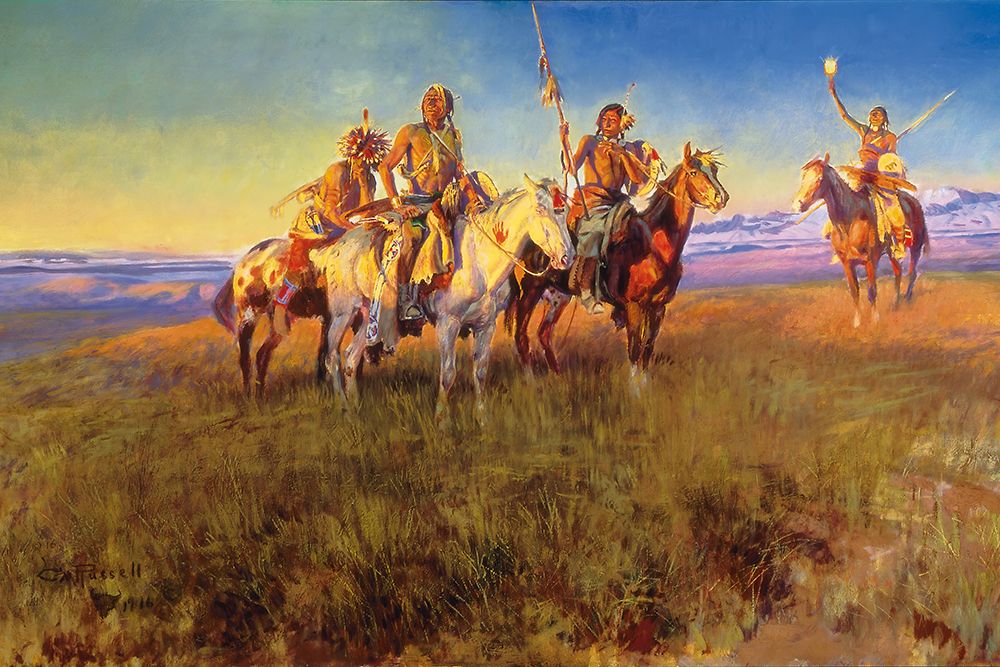 Red Mans Wireless 1916 art print by Charles Marion Russell for $57.95 CAD