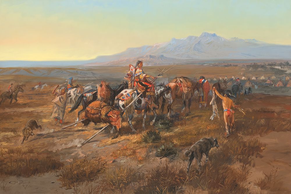 Returning to Camp art print by Charles Marion Russell for $57.95 CAD