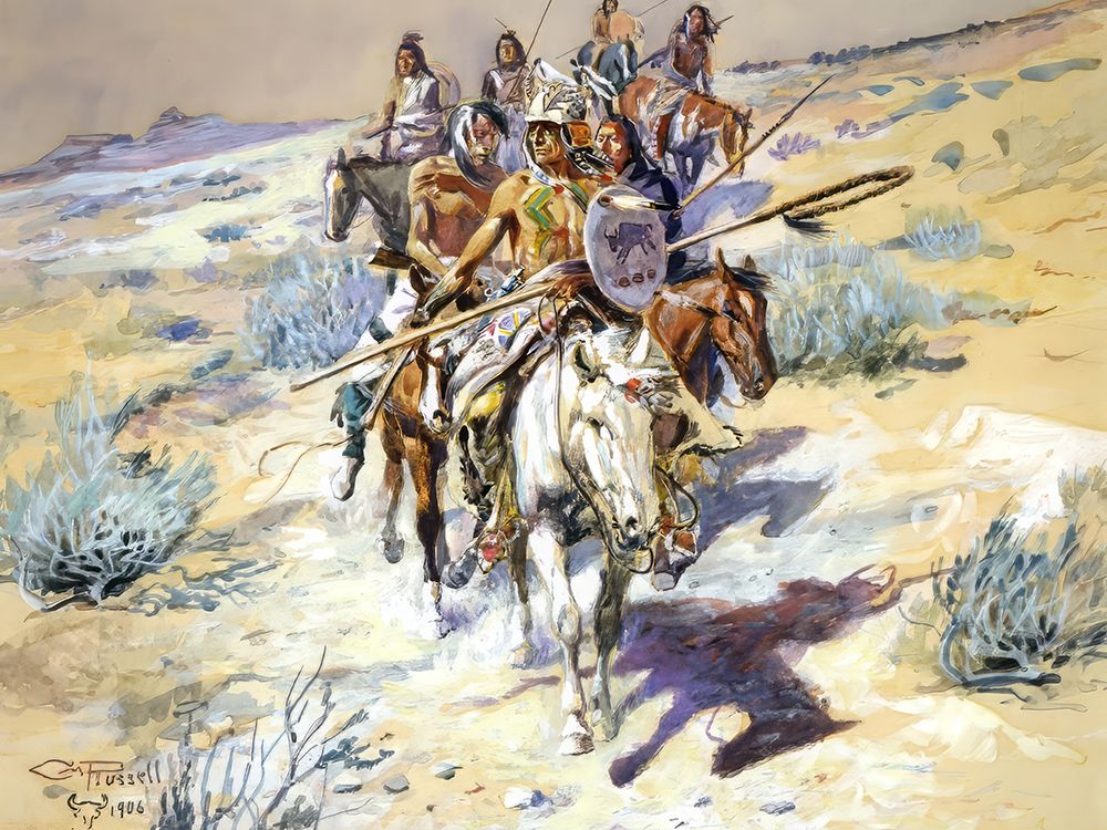 Return of the Warriors 1906 art print by Charles Marion Russell for $57.95 CAD