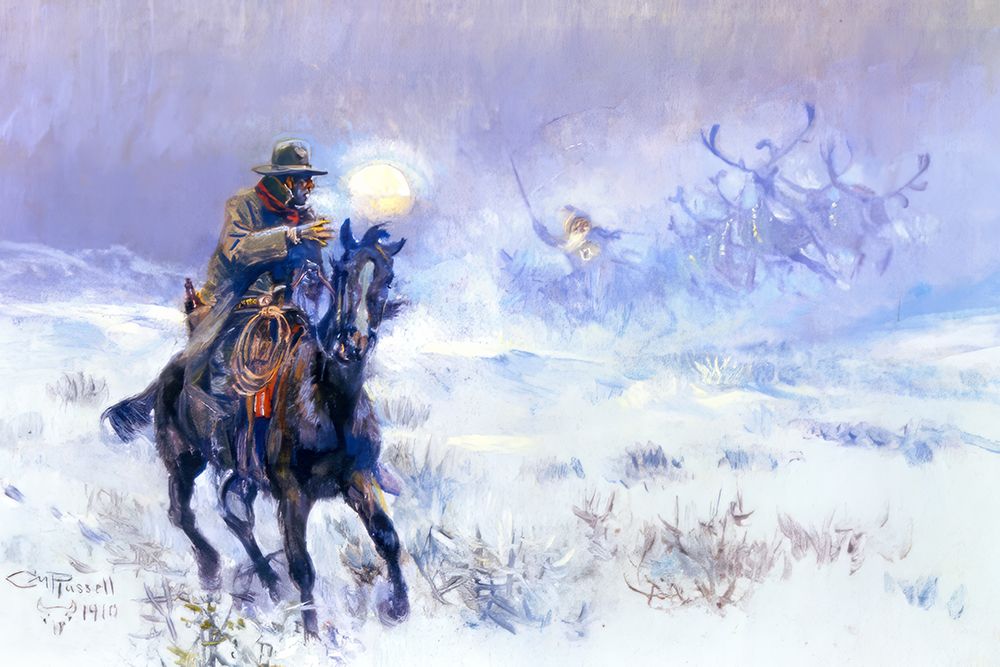 Seeing Santa Claus 1910 art print by Charles Marion Russell for $57.95 CAD