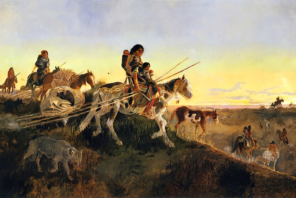Seeking New Hunting Ground 1891 art print by Charles Marion Russell for $57.95 CAD