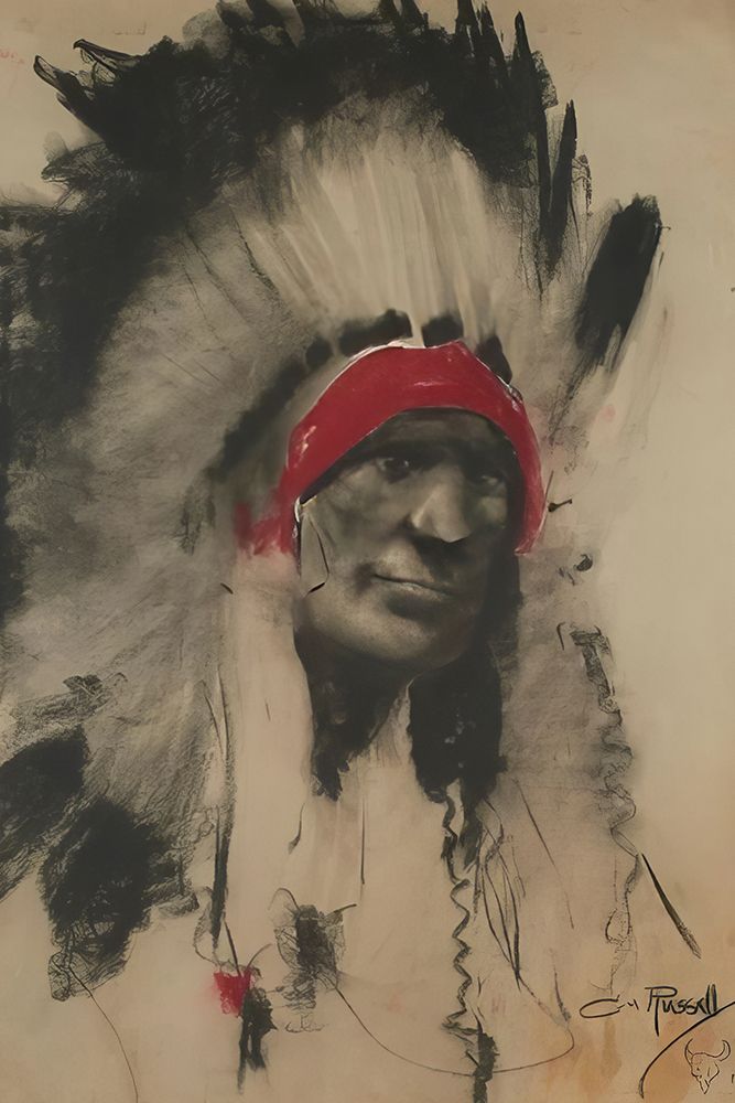 Self Portrait, 1909 art print by Charles Marion Russell for $57.95 CAD