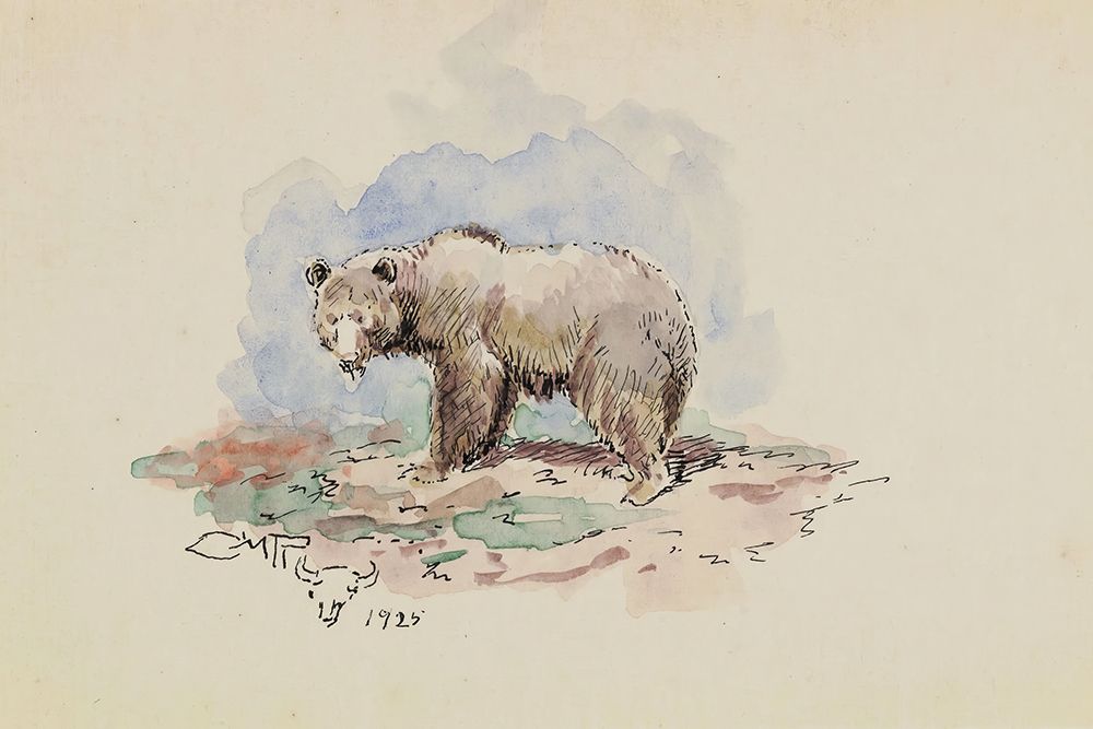 Small Grizzly 1925 art print by Charles Marion Russell for $57.95 CAD