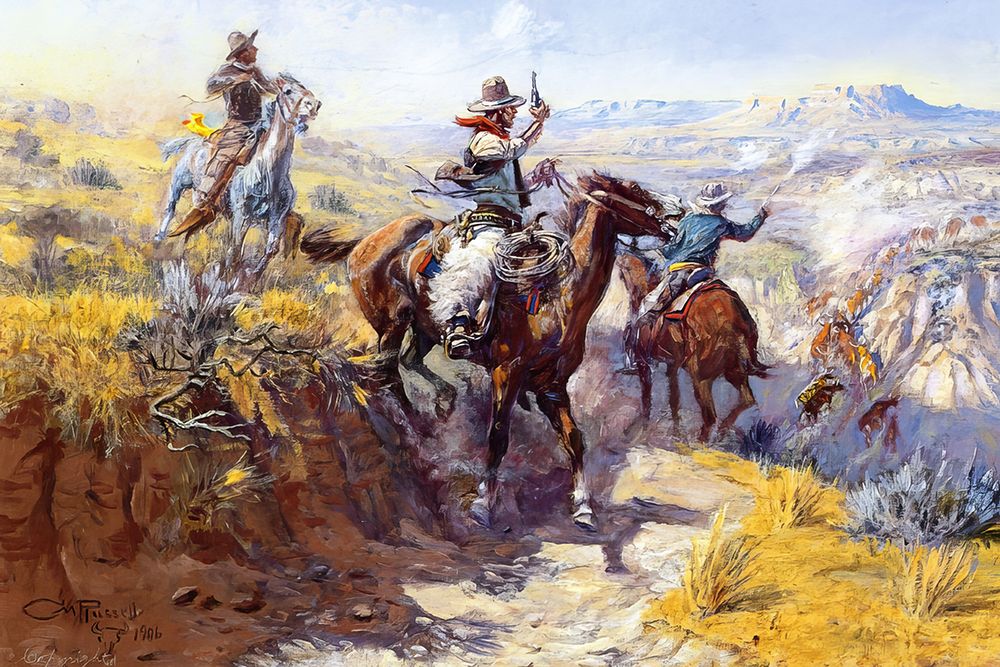 Smoking Them Out 1906 art print by Charles Marion Russell for $57.95 CAD