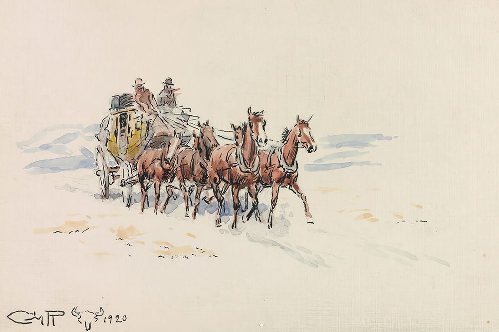 Stagecoach 1920 art print by Charles Marion Russell for $57.95 CAD