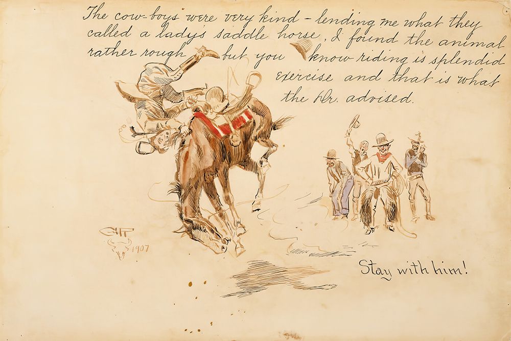 Stay with Him 1907 art print by Charles Marion Russell for $57.95 CAD