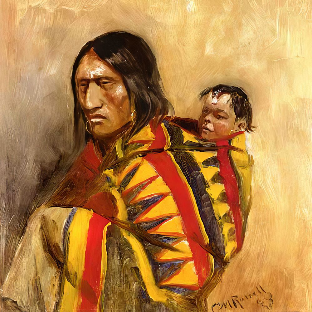 Stone in Moccasin Woman 1890 art print by Charles Marion Russell for $57.95 CAD