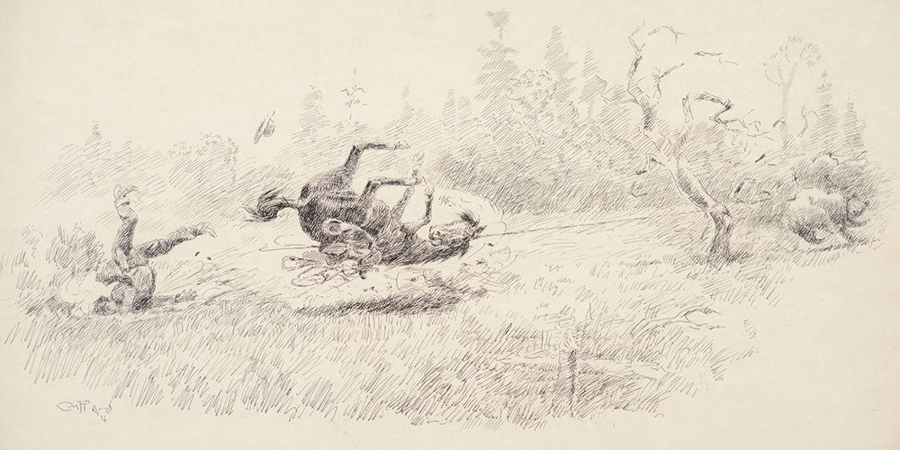 Suddenly Something Happens art print by Charles Marion Russell for $57.95 CAD
