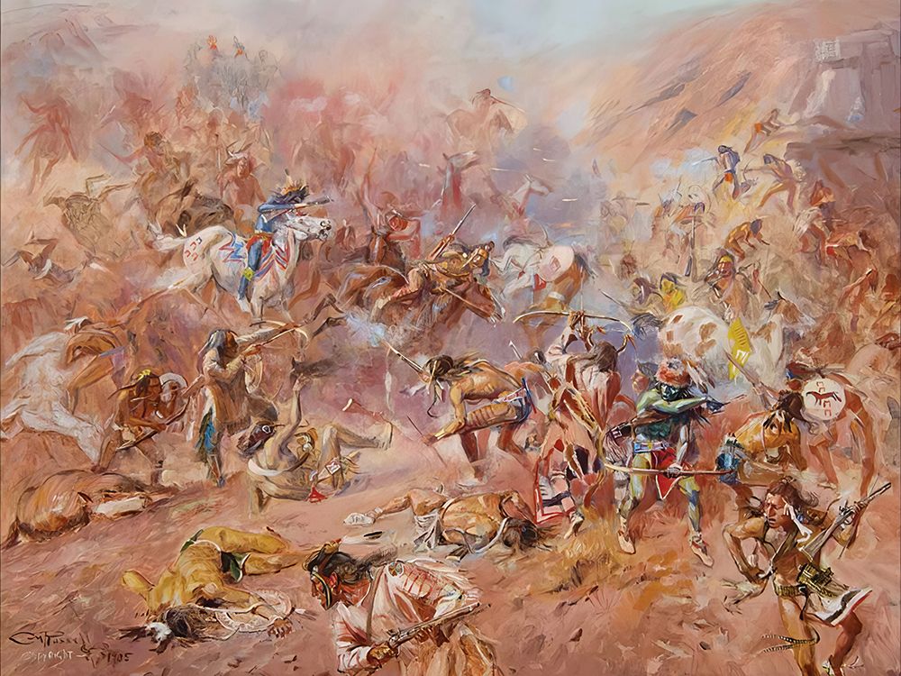 The Battle at Belly River 1905 No 2 art print by Charles Marion Russell for $57.95 CAD