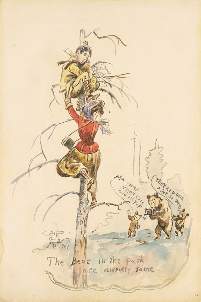 The Bear in the Park are Awfully Tame 1907 art print by Charles Marion Russell for $57.95 CAD