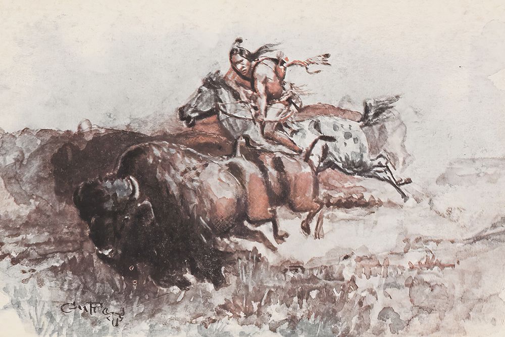 The Buffalo Hunt 1907 art print by Charles Marion Russell for $57.95 CAD