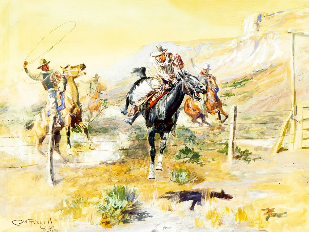 The Getaway art print by Charles Marion Russell for $57.95 CAD
