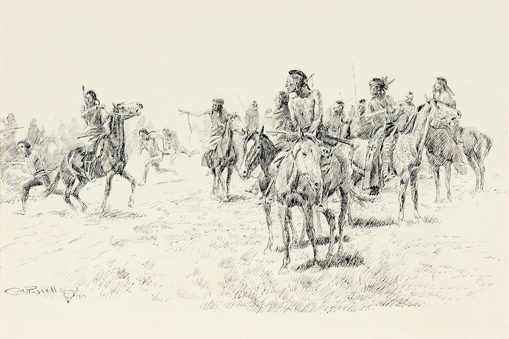 The Great Foot Race 1913 art print by Charles Marion Russell for $57.95 CAD