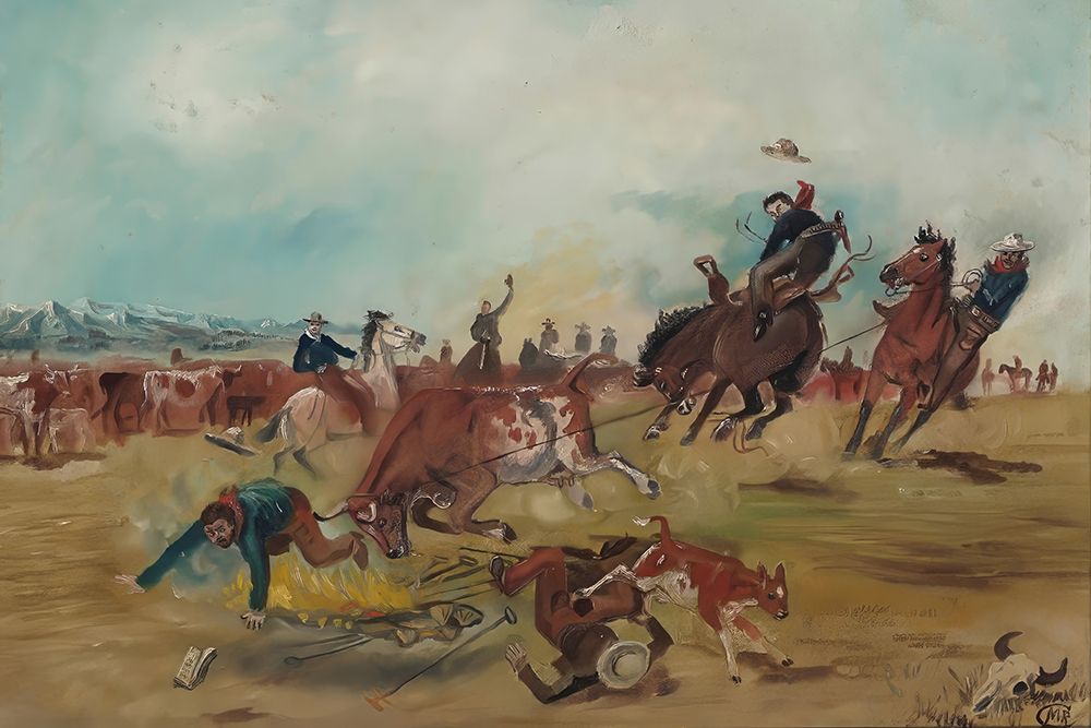 The Judith Round Up at Sage Creek art print by Charles Marion Russell for $57.95 CAD