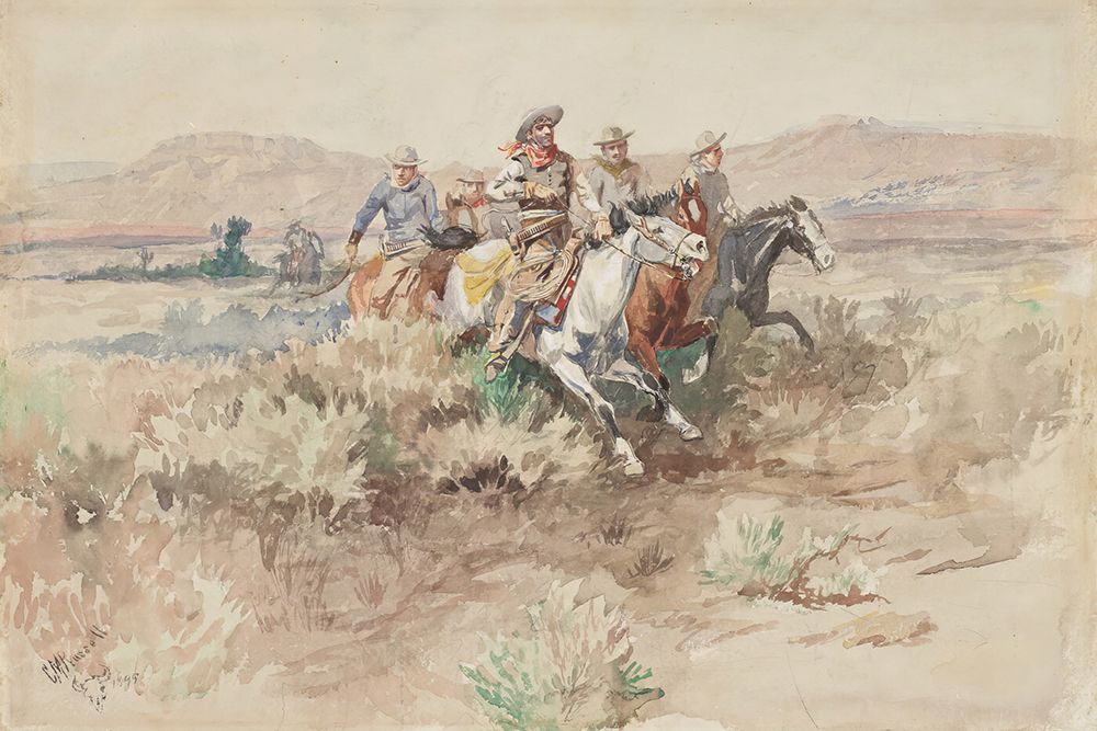 The Posse 1895 art print by Charles Marion Russell for $57.95 CAD