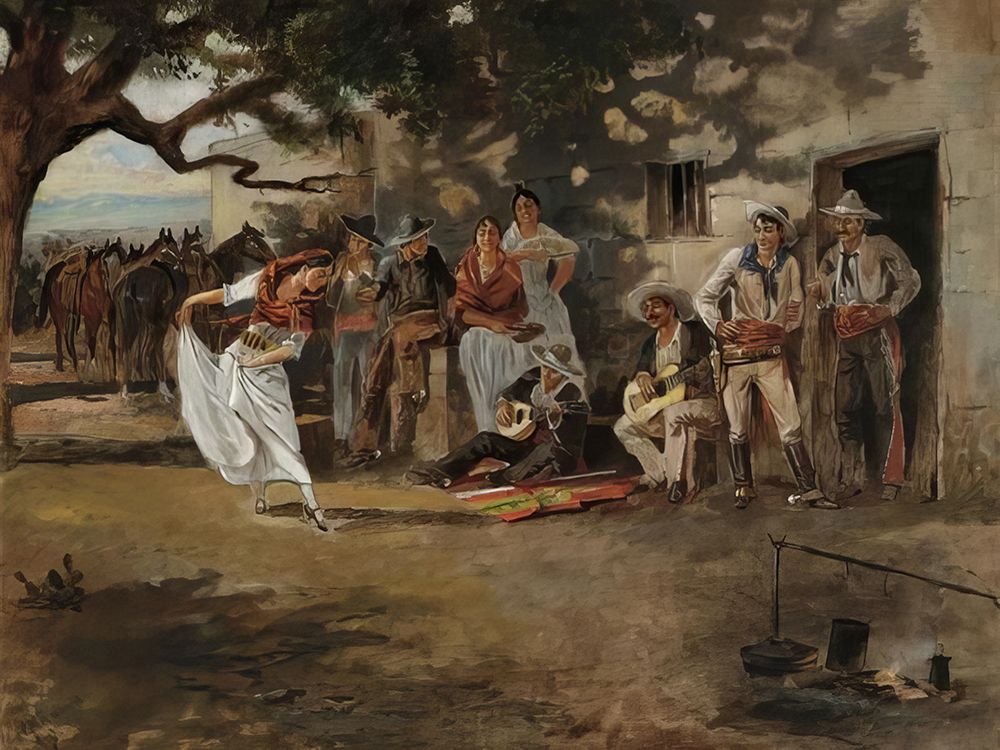 The Spanish Dance art print by Charles Marion Russell for $57.95 CAD