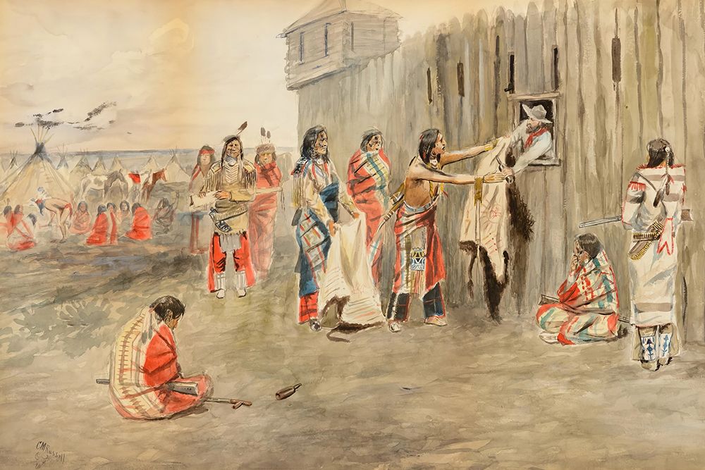 The Trading Post 1891 art print by Charles Marion Russell for $57.95 CAD