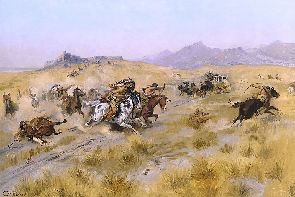 The Attack 1897 art print by Charles Marion Russell for $57.95 CAD