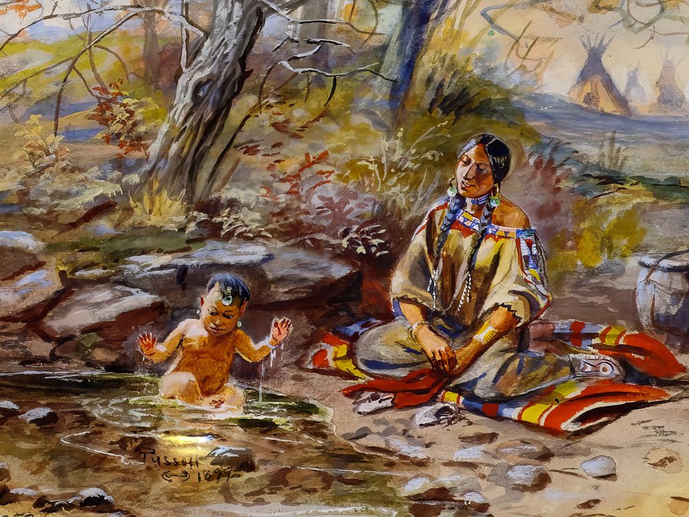 The Bath 1899 art print by Charles Marion Russell for $57.95 CAD