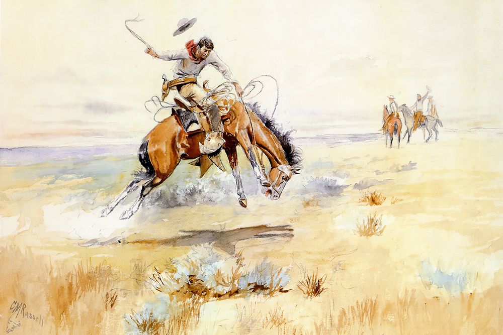The Bronco Buster 1894 art print by Charles Marion Russell for $57.95 CAD