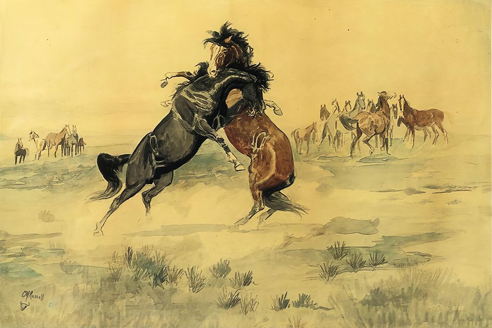 The Challenge No 2 art print by Charles Marion Russell for $57.95 CAD