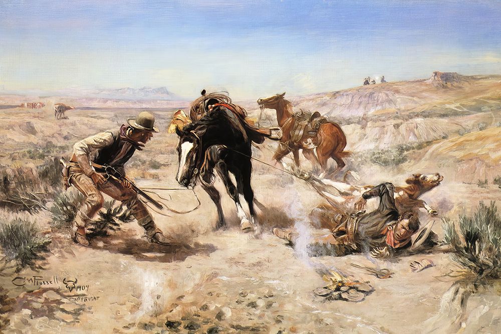 The Cinch Ring 1909 art print by Charles Marion Russell for $57.95 CAD