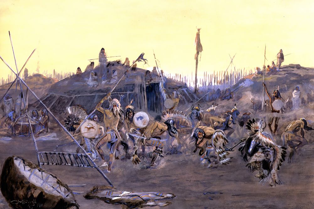 The Mandan Dance 1904 art print by Charles Marion Russell for $57.95 CAD