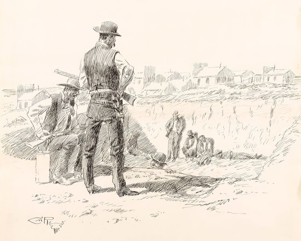 There Was No Other Jail but a Hole in the Ground with Guards over It 1911 art print by Charles Marion Russell for $57.95 CAD