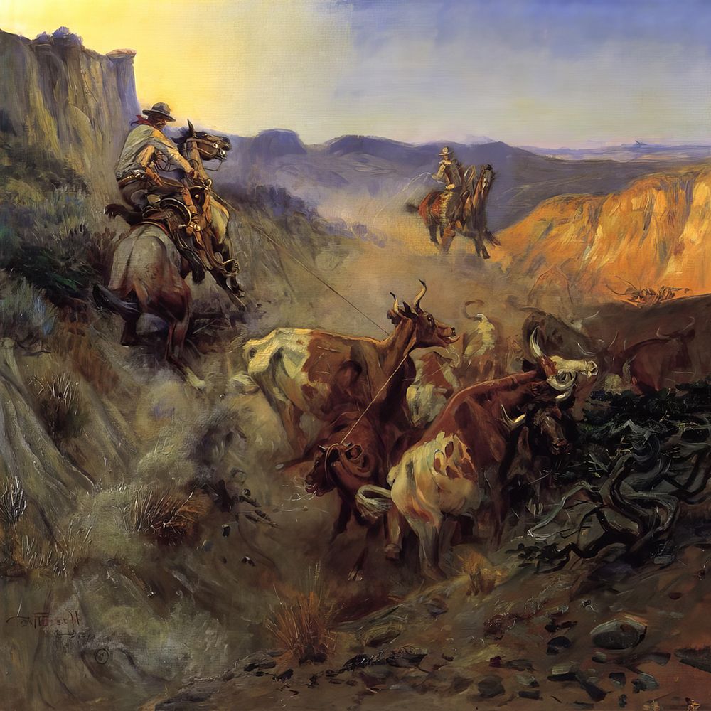 The Slick Ear 1914 art print by Charles Marion Russell for $57.95 CAD