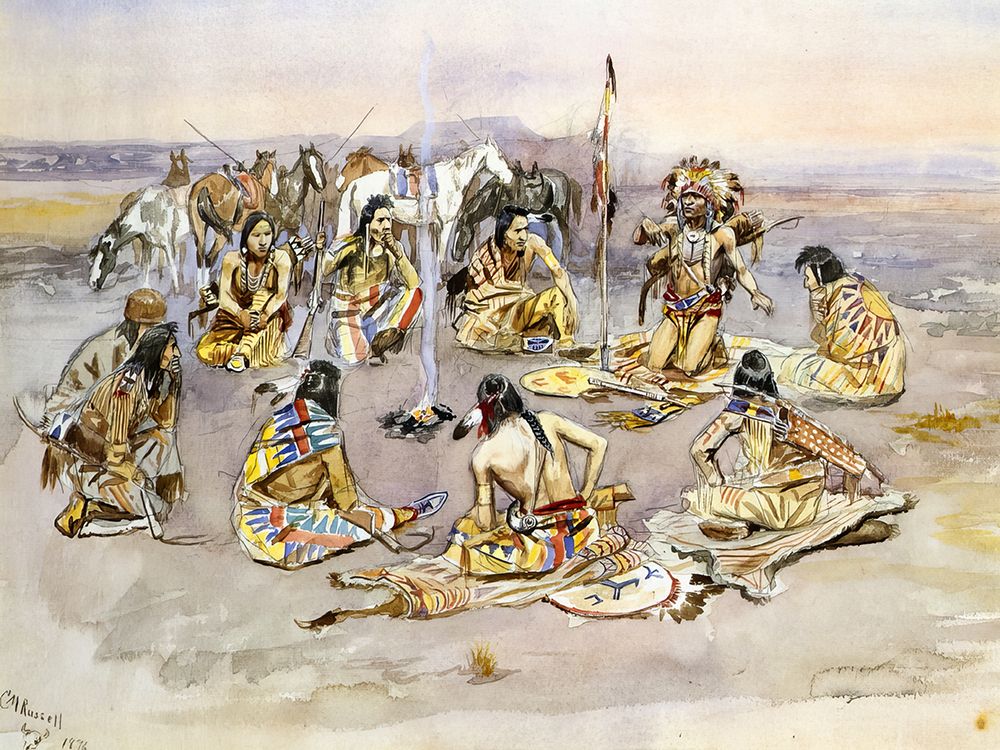 War Council 1896 art print by Charles Marion Russell for $57.95 CAD