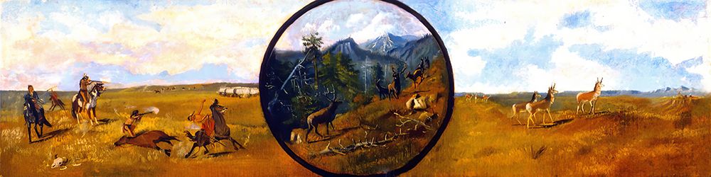 Western Scene 1885 art print by Charles Marion Russell for $57.95 CAD