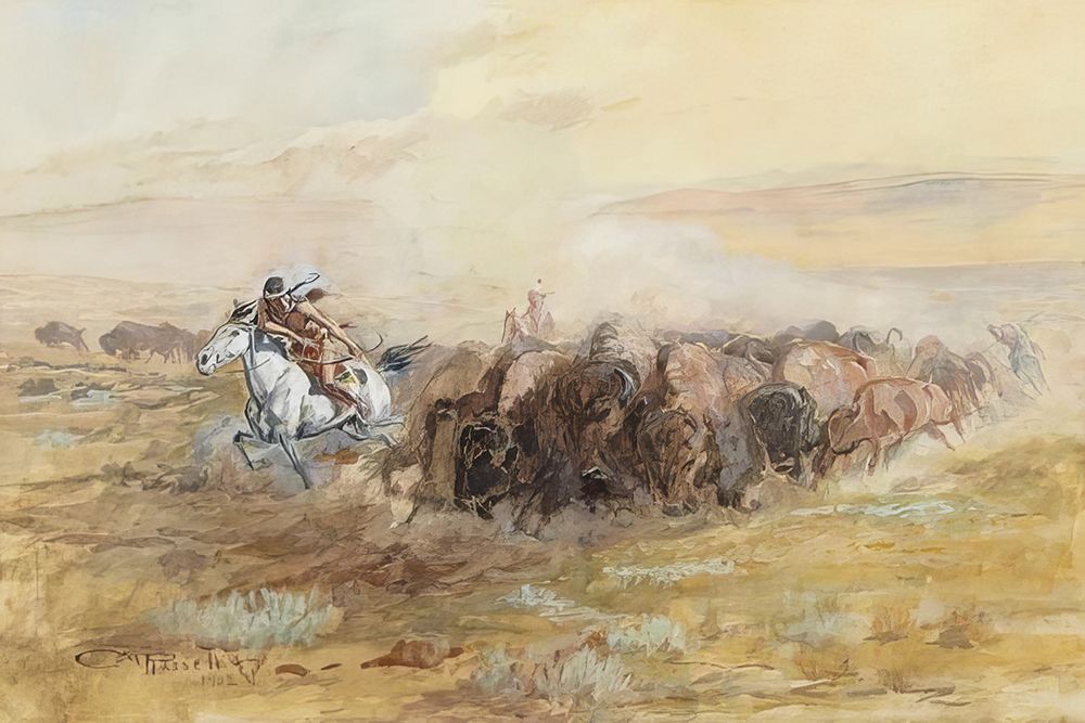 When Meat Was Plentiful, 1902 art print by Charles Marion Russell for $57.95 CAD