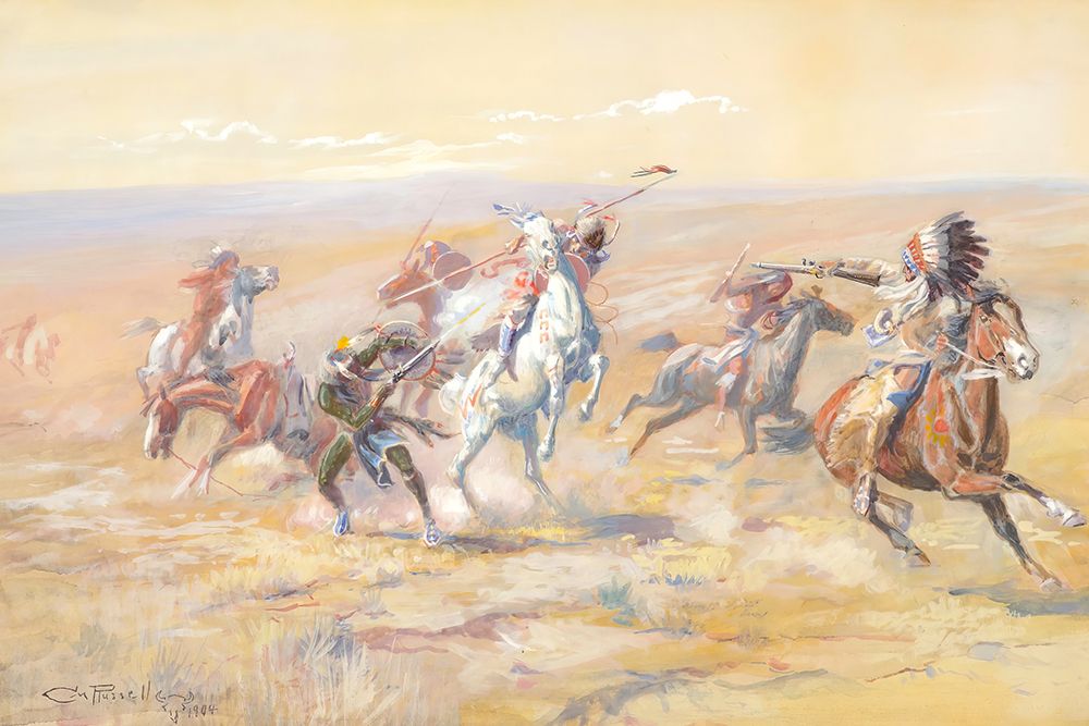 When Sioux and Blackfoot Meet, 1904 art print by Charles Marion Russell for $57.95 CAD