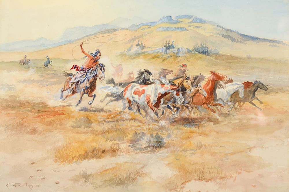 Wild Horses 1900 art print by Charles Marion Russell for $57.95 CAD