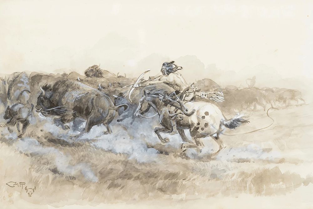 With a Good Hoss under Him, It was Easy for an Injun to get Meat 1920 art print by Charles Marion Russell for $57.95 CAD