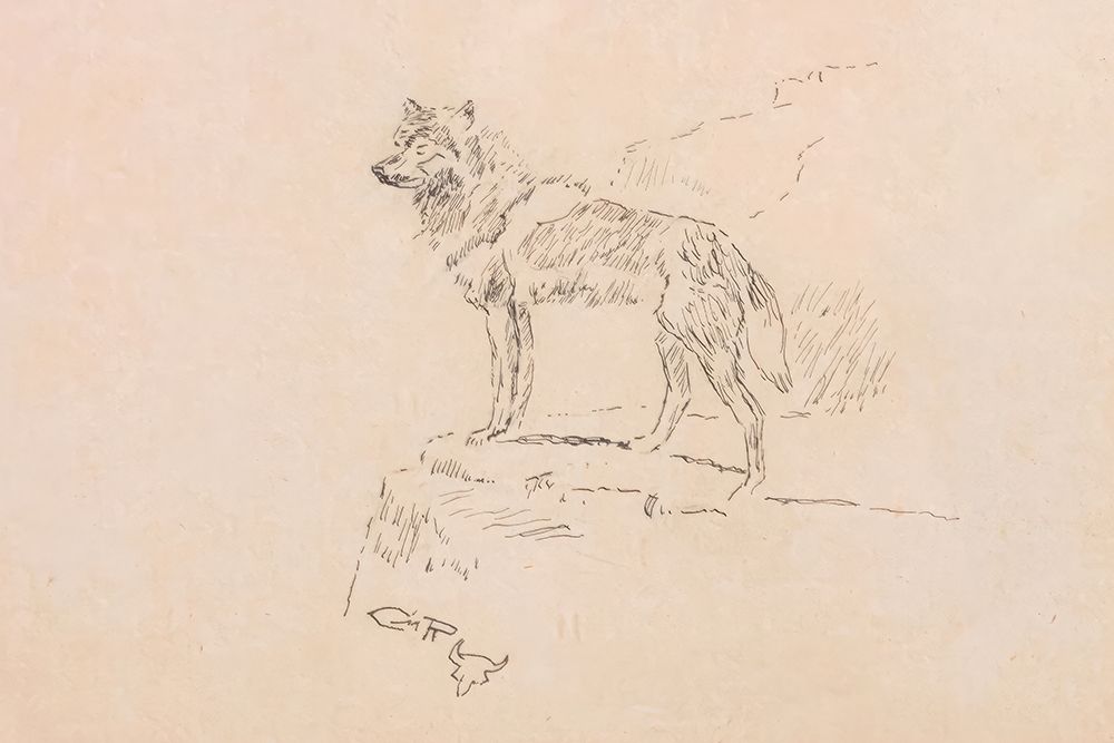 Wolf Facing Left art print by Charles Marion Russell for $57.95 CAD