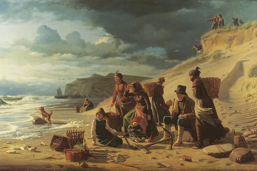 Fishing Families Waiting for Their Men to Return art print by Carl Bloch for $57.95 CAD