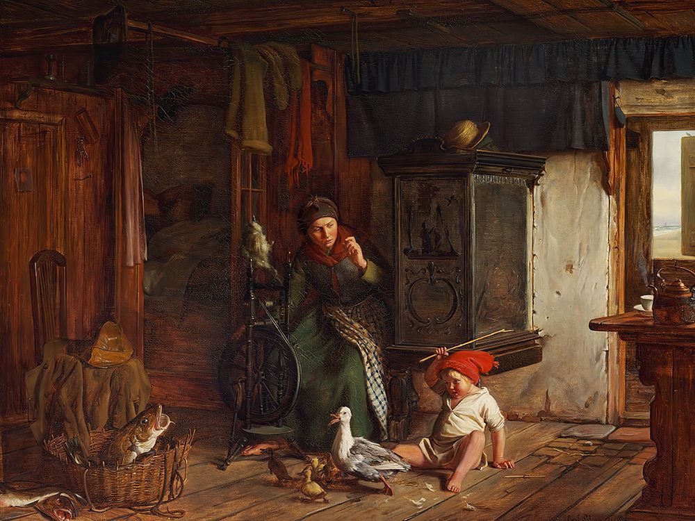 Scene in a Fishermans Room art print by Carl Bloch for $57.95 CAD