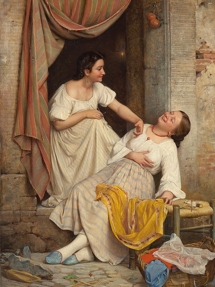 Two Smiling Girls 1865 art print by Carl Bloch for $57.95 CAD