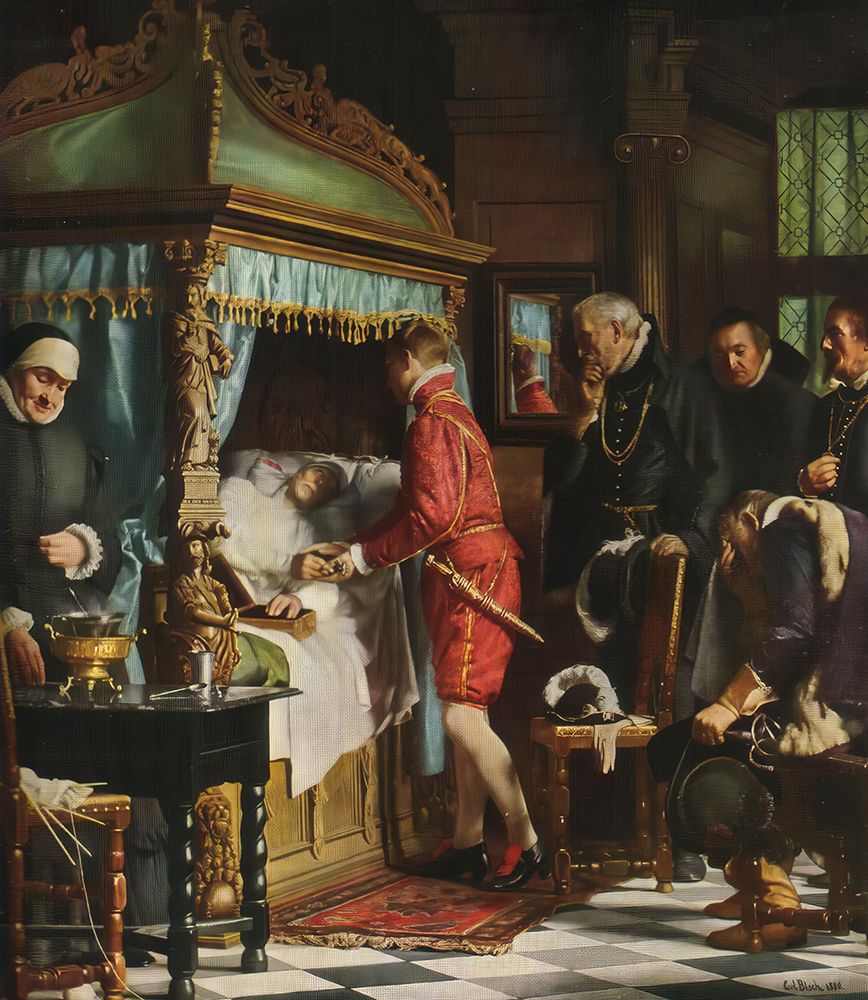 Niels Kaas Deathbed 1880 art print by Carl Bloch for $57.95 CAD